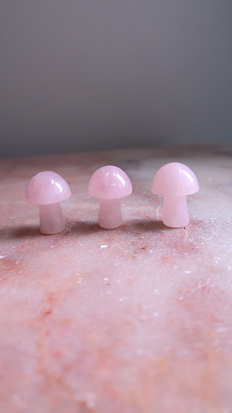 Mini Rose Quartz Mushroom