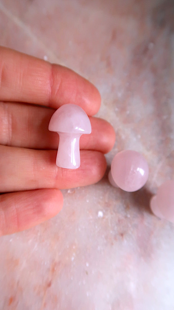 Mini Rose Quartz Mushroom