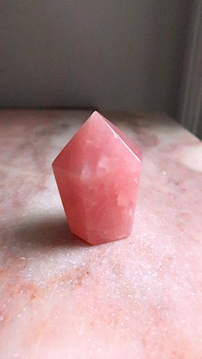 Rose Quartz Point - very pink