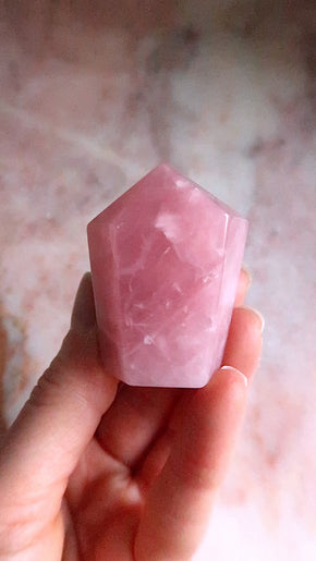 Rose Quartz Point - very pink
