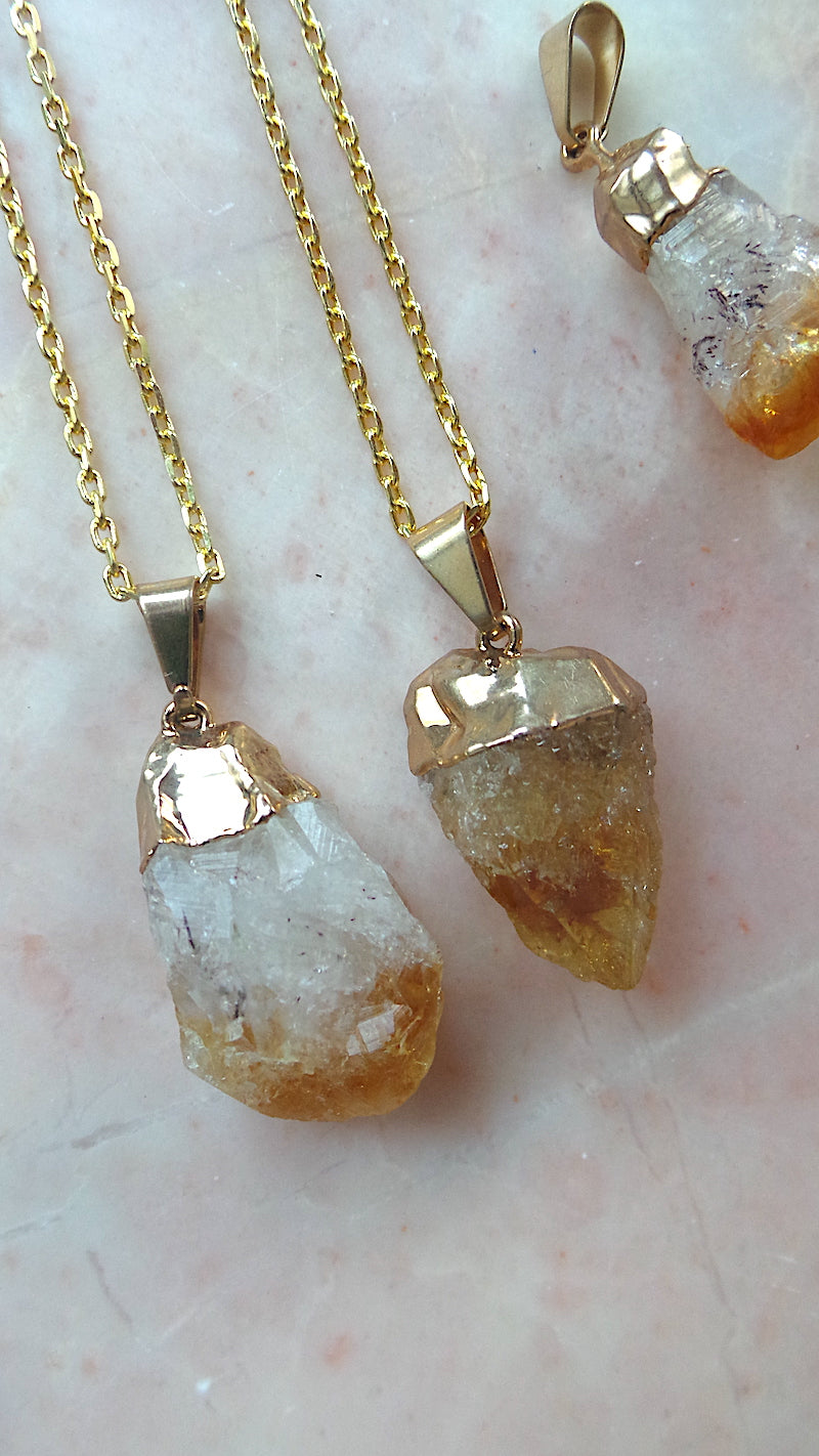 Raw Gold Citrine Necklace