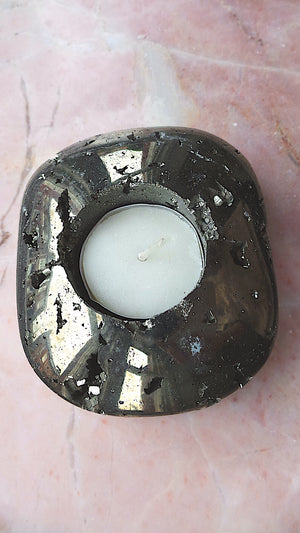 Pyrite Candle Holder