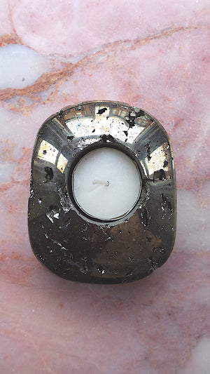 Pyrite Candle Holder