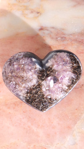 Large Amethyst & Agate Heart