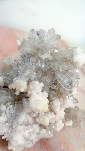 Quartz & Pastel Pink Calcite Cluster