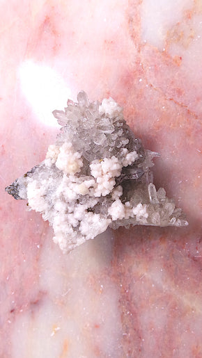 Quartz & Pastel Pink Calcite Cluster