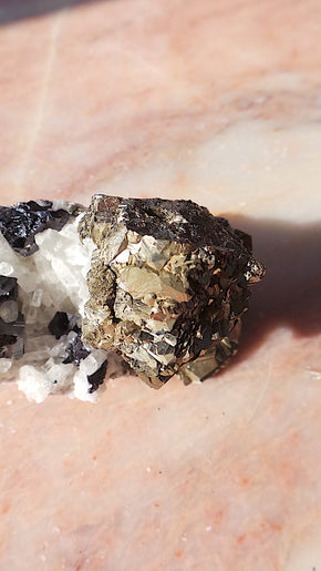 Pyrite, Calcite & Sphalerite Cluster