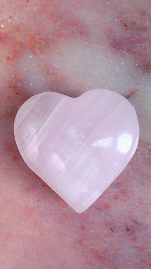 Pink Mangano Calcite Heart