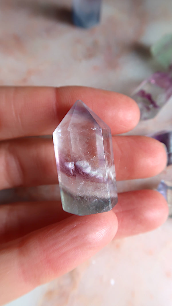 Small Pastel Rainbow Fluorite Point