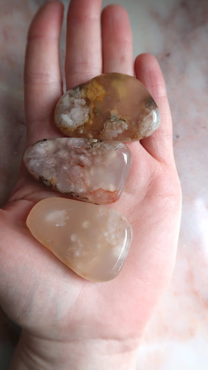 Small Flower Agate Smooth Stone