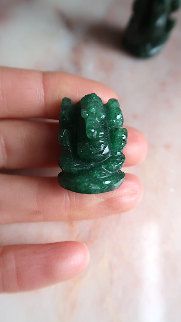 Small Deep Green Aventurine Ganesh