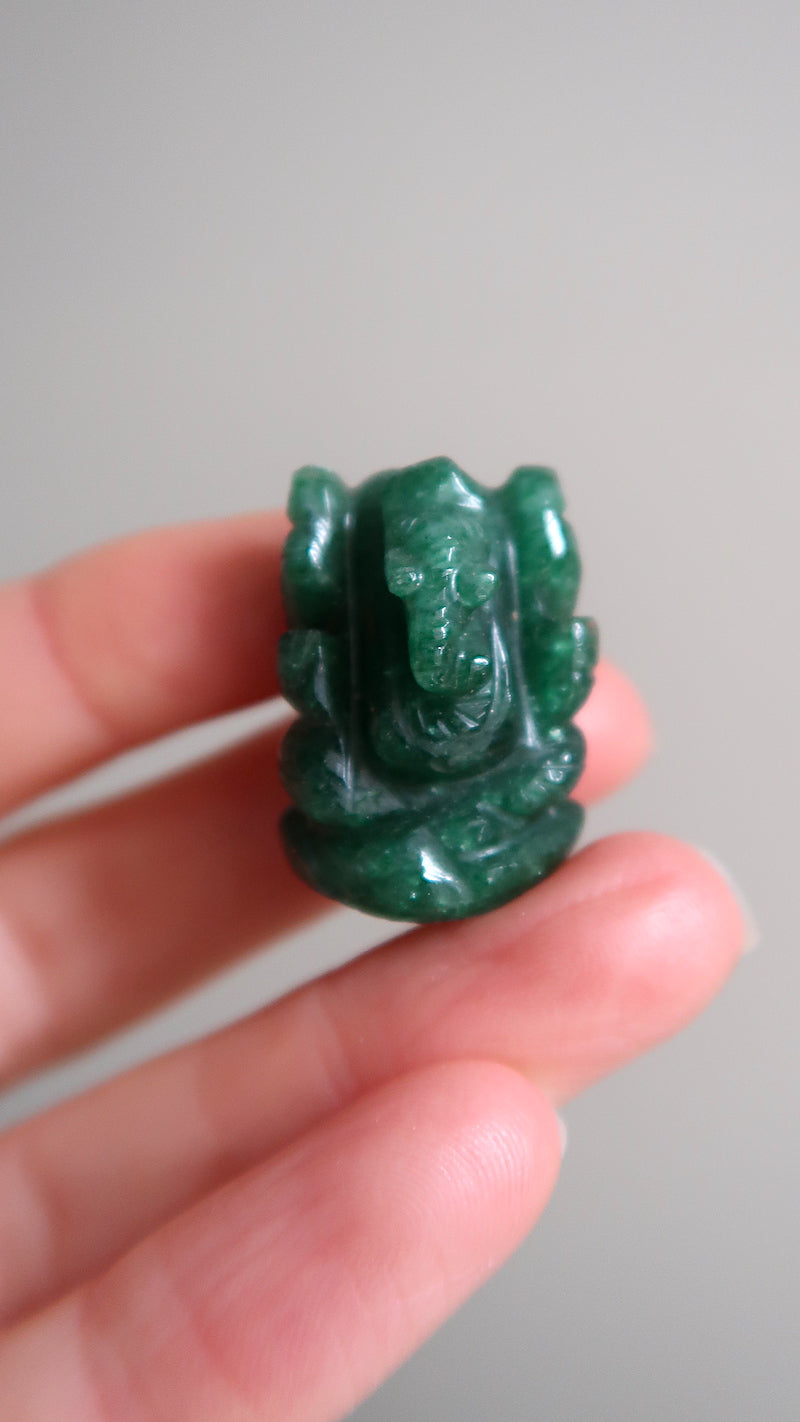 Small Deep Green Aventurine Ganesh