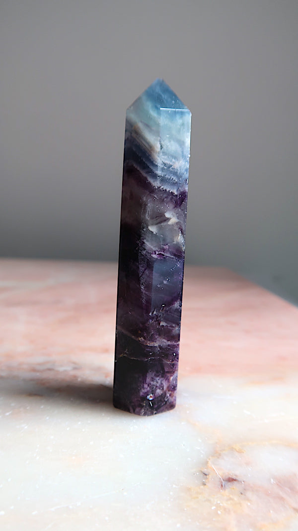 Tall Rainbow Fluorite Point