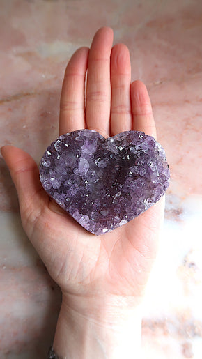 Amethyst Cluster Heart